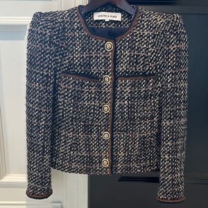 Veronica Beard Navy and Brown Tweed Blazer size 4